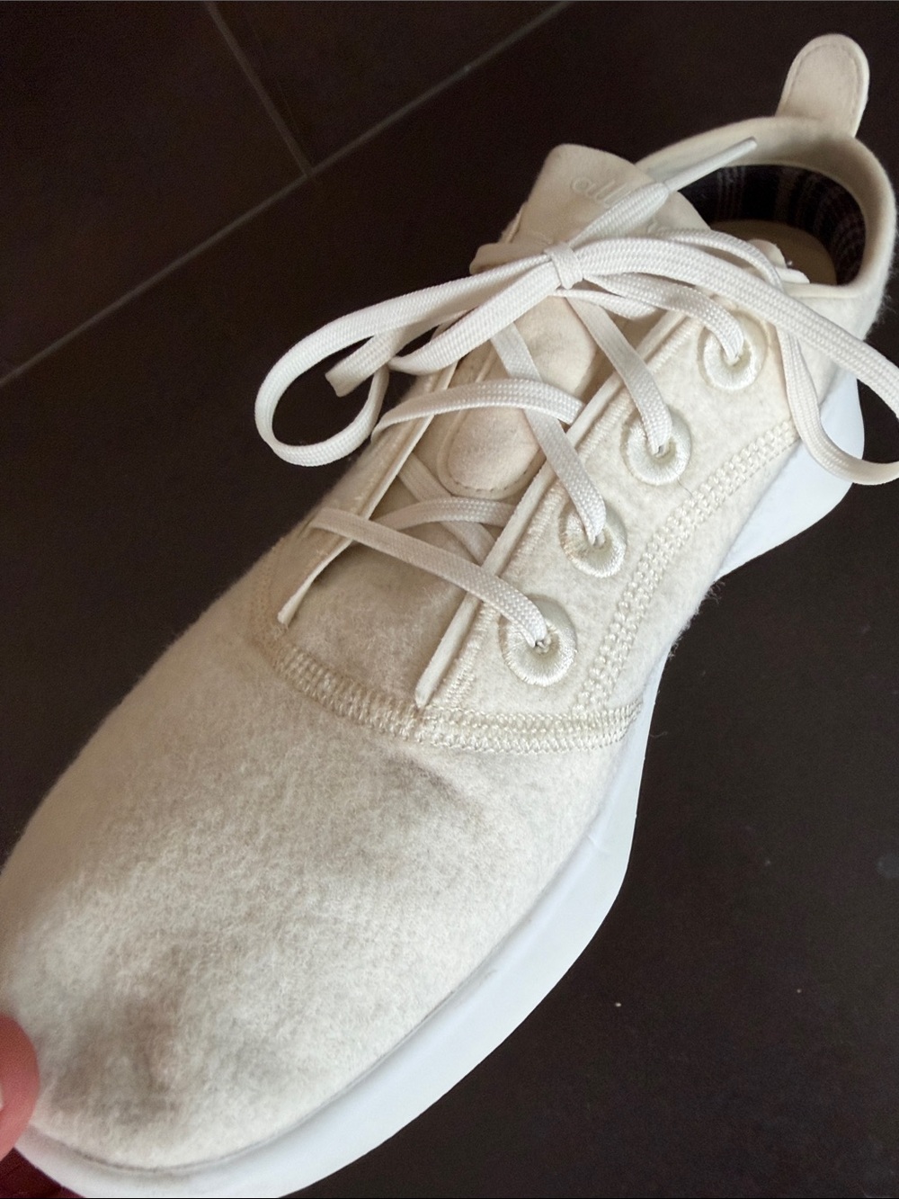 allbirds Women's Cream Wool Runners — Casual Lightweight Sneakers - Picture 2 of 4